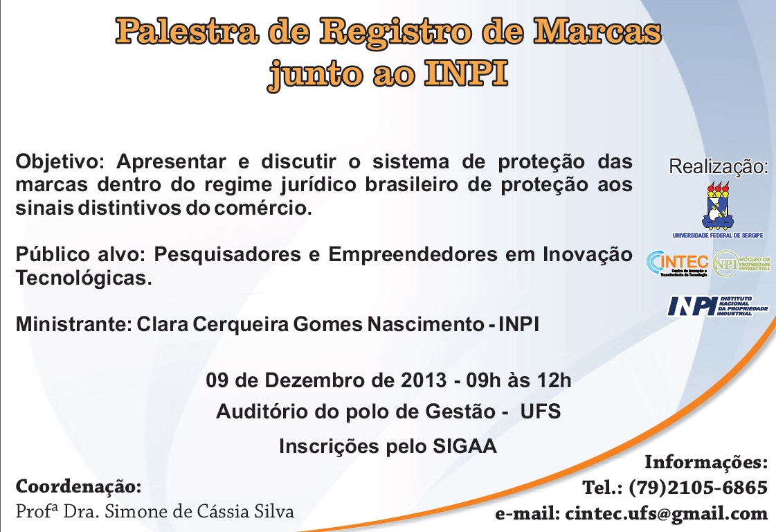 Palestra Registro de Marcas junto ao INPI